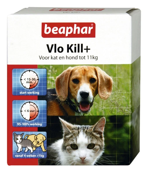 Beaphar Vlo Kill+ Kat En Hond Tot 11 Kg 6 St