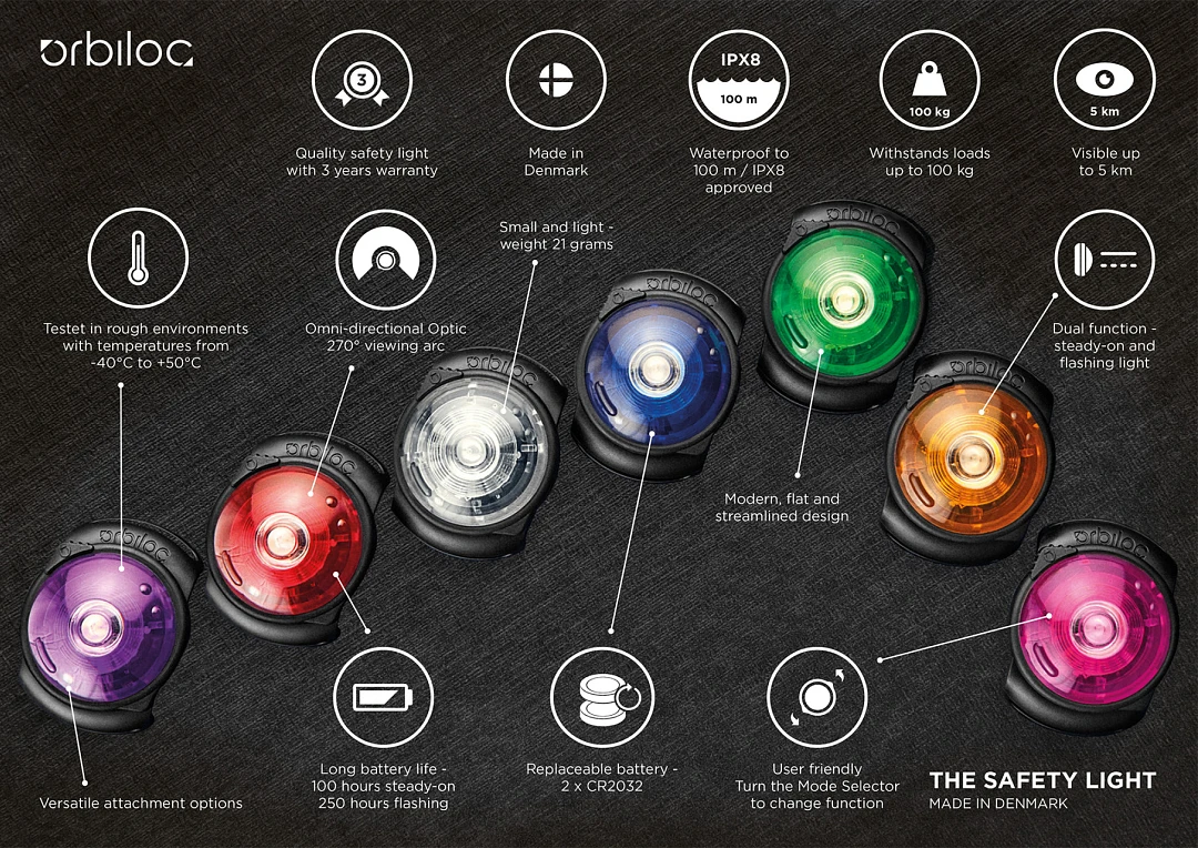 Orbiloc Safety Light Dog Dual Geel - Image 3